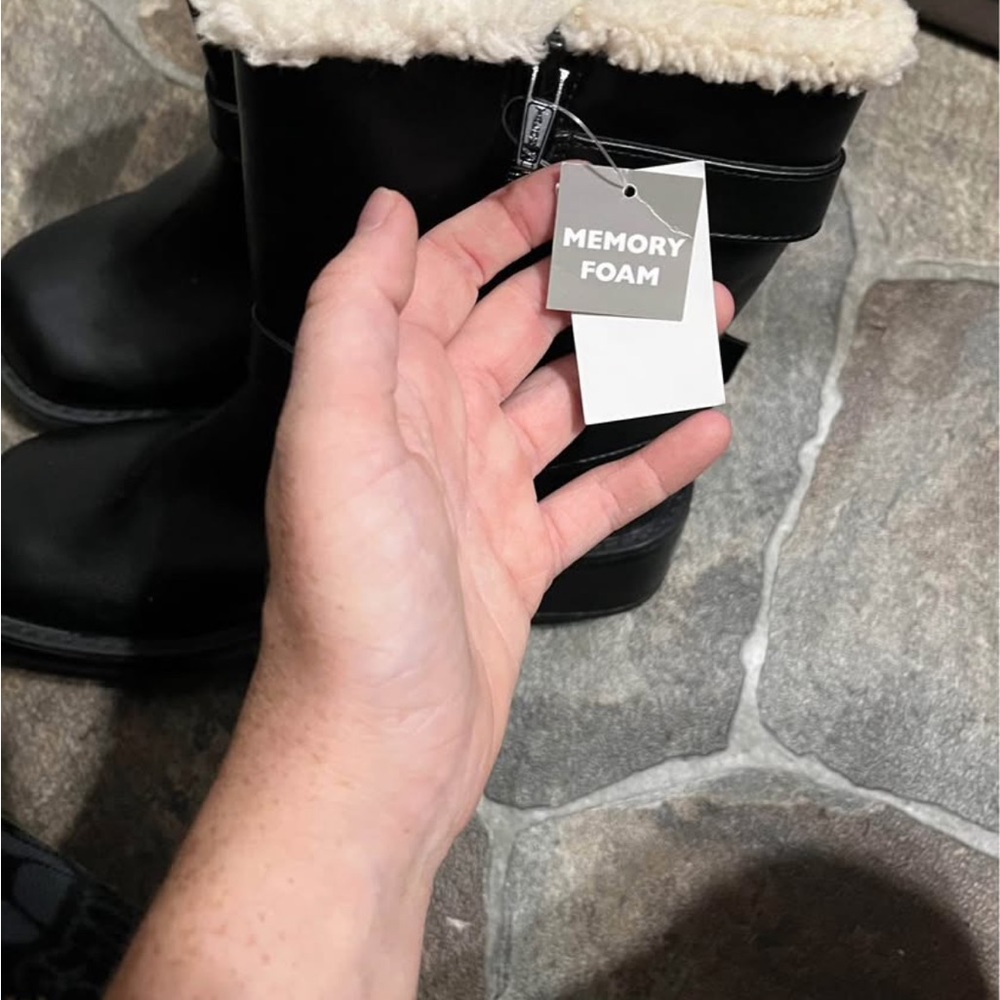 Black Boots with Cream Lining